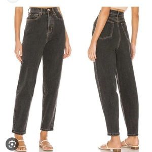 WeWoreWhat Dani Modern Boyfriend Jeans Size 26 Black Denim High Rise Tapered